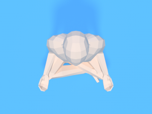 low poly kid sitting in yoga pose 3D मॉडल