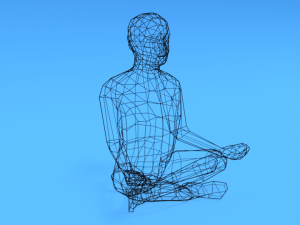 low poly kid sitting in yoga pose 3D मॉडल
