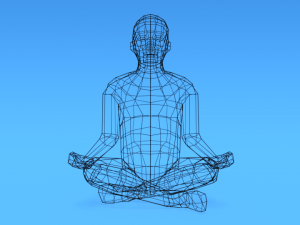 low poly kid sitting in yoga pose 3D मॉडल