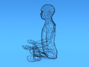 low poly kid sitting in yoga pose 3D मॉडल