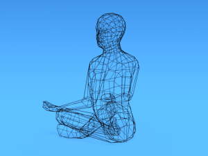 low poly kid sitting in yoga pose 3D मॉडल