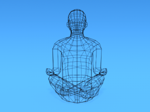 low poly kid sitting in yoga pose 3D मॉडल