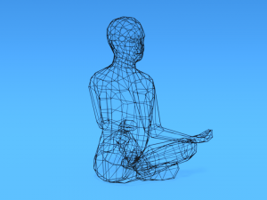 low poly kid sitting in yoga pose 3D मॉडल