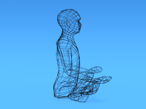 low poly kid sitting in yoga pose 3D मॉडल
