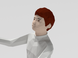 low poly santa claus giving a gift to a kid Model 3D