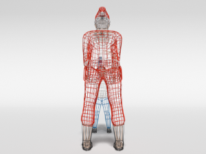 low poly santa claus giving a gift to a kid Model 3D