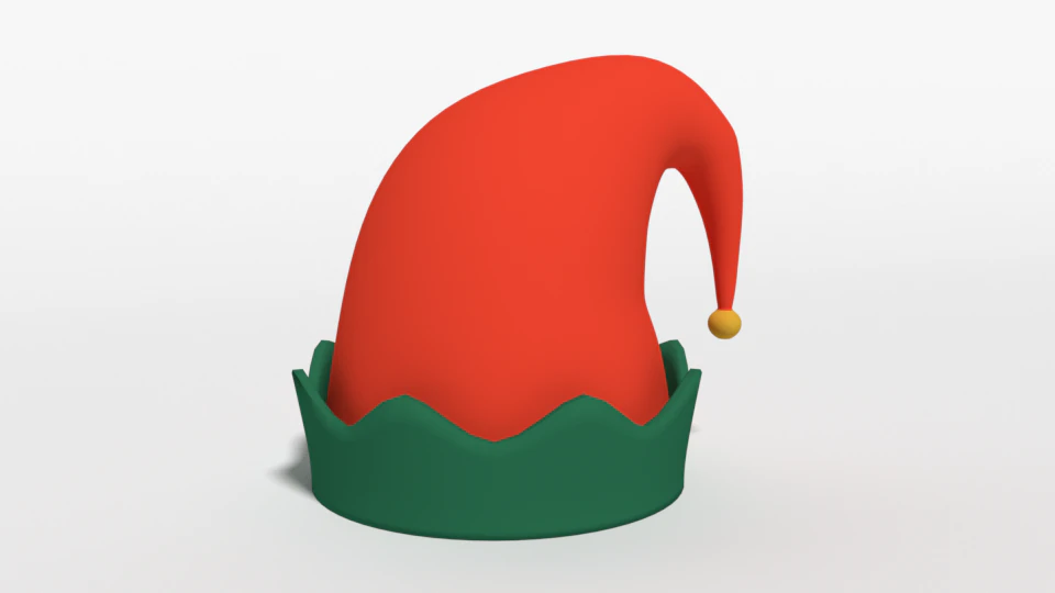 cartoon elf hat 3D Model .c4d .max .obj .3ds .fbx .stl .blend 