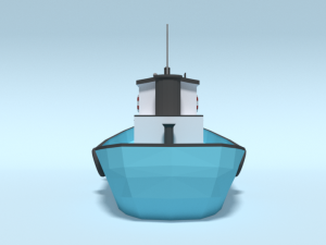 low poly cartoon fishing boat Modelo 3D