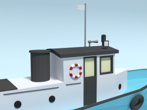 low poly cartoon fishing boat Modelo 3D