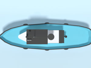 low poly cartoon fishing boat Modelo 3D