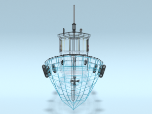 low poly cartoon fishing boat Modelo 3D