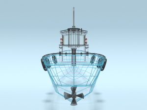 low poly cartoon fishing boat Modelo 3D