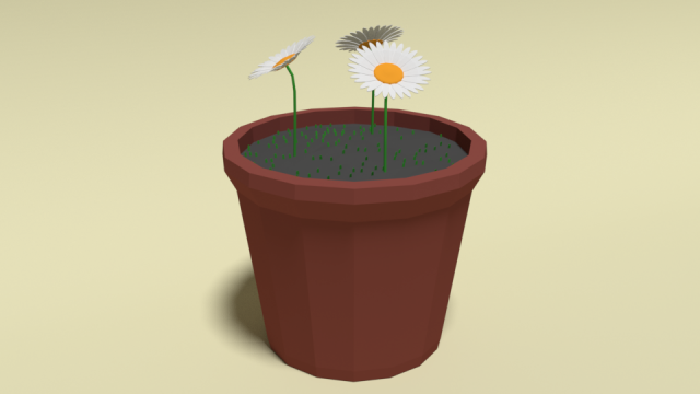 low poly cartoon daisy flowers Modèle 3D .c4d .max .obj .3ds .fbx .stl .blend 
