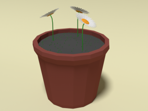 low poly cartoon daisy flowers Modèle 3D