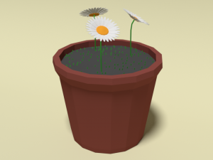 low poly cartoon daisy flowers Modèle 3D
