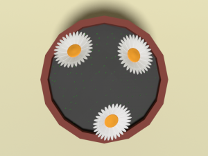 low poly cartoon daisy flowers Modèle 3D