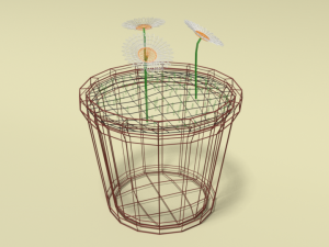 low poly cartoon daisy flowers Modèle 3D