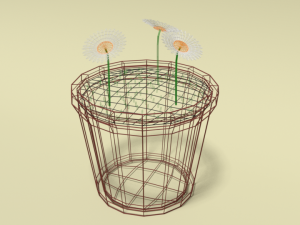 low poly cartoon daisy flowers Modèle 3D