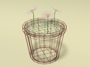 low poly cartoon daisy flowers Modèle 3D