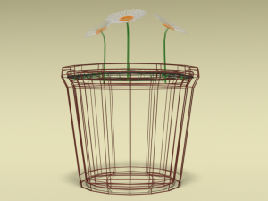 low poly cartoon daisy flowers Modèle 3D
