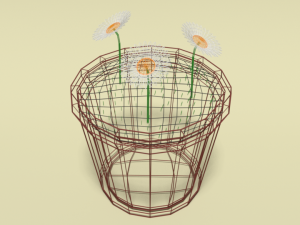 low poly cartoon daisy flowers Modèle 3D
