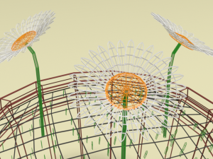 low poly cartoon daisy flowers Modèle 3D