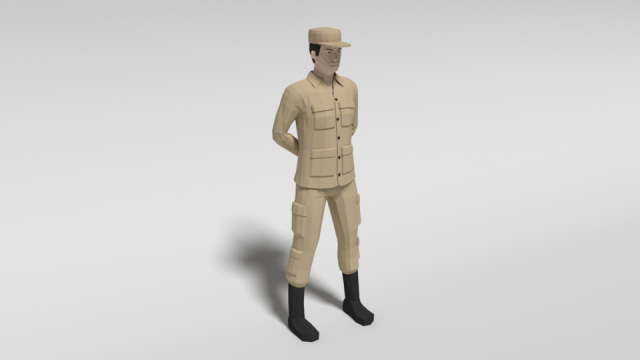 low poly cartoon soldier 3D Модель .c4d .max .obj .3ds .fbx .stl .blend 