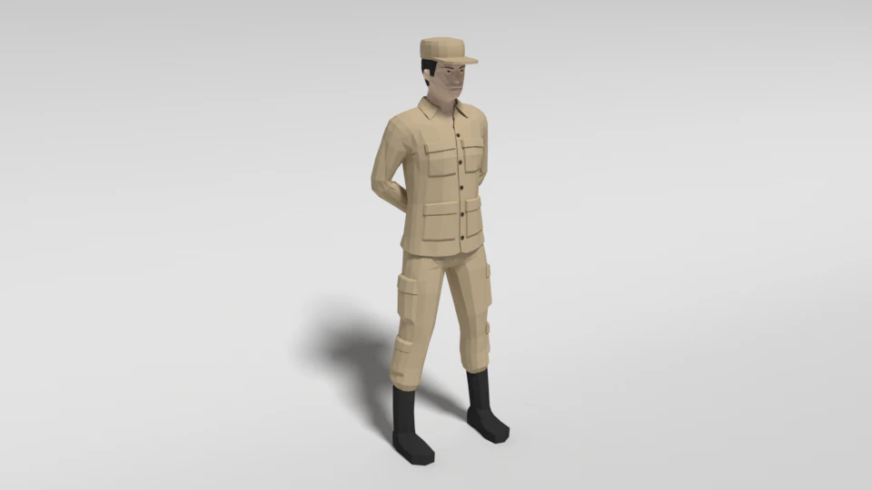 low poly cartoon soldier 3D Model .c4d .max .obj .3ds .fbx .stl .blend 