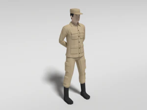 low poly cartoon soldier 3D Model