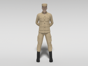 low poly cartoon soldier 3D Модель