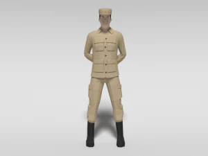 low poly cartoon soldier 3D Model