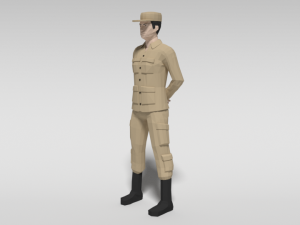low poly cartoon soldier 3D Модель