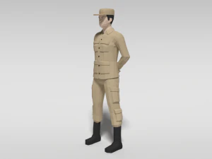 low poly cartoon soldier 3D Model