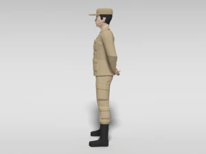 low poly cartoon soldier 3D Model