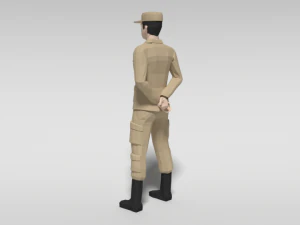 low poly cartoon soldier 3D Model