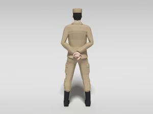 low poly cartoon soldier 3D Model