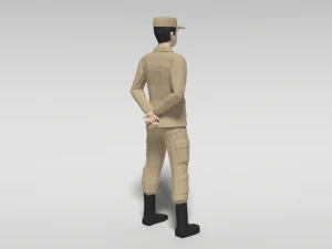 low poly cartoon soldier 3D Model
