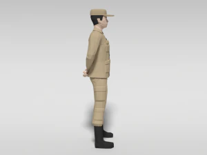 low poly cartoon soldier 3D Model