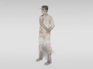 low poly cartoon soldier 3D Model
