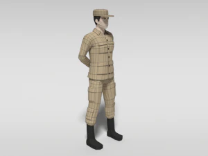 low poly cartoon soldier 3D Model
