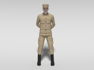 low poly cartoon soldier 3D Модель