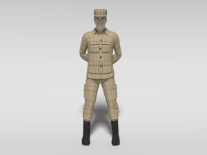 low poly cartoon soldier 3D Model