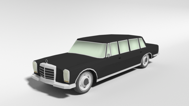 low poly cartoon retro limousine Modelo 3D .c4d .max .obj .3ds .fbx .stl .blend 