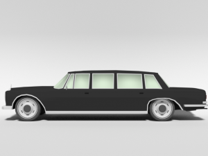 low poly cartoon retro limousine Modelo 3D