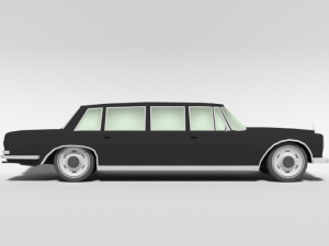 low poly cartoon retro limousine Modelo 3D