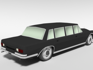 low poly cartoon retro limousine Modelo 3D