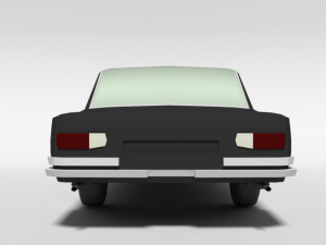 low poly cartoon retro limousine Modelo 3D