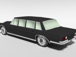 low poly cartoon retro limousine Modelo 3D