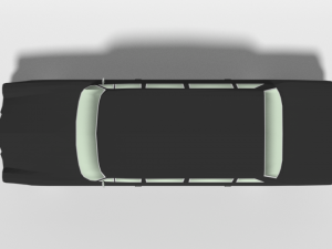 low poly cartoon retro limousine Modelo 3D