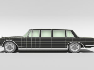 low poly cartoon retro limousine Modelo 3D